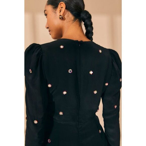 Farm Rio Black Mirror Embroidered Jumpsuit size XL - Picture 10 of 10